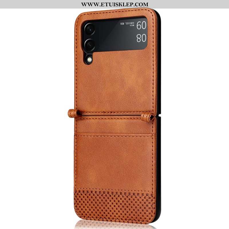 Etui do Samsung Galaxy Z Flip 3 5G Etui Folio Etui Na Karty W Stylu Vintage Ze Skóry